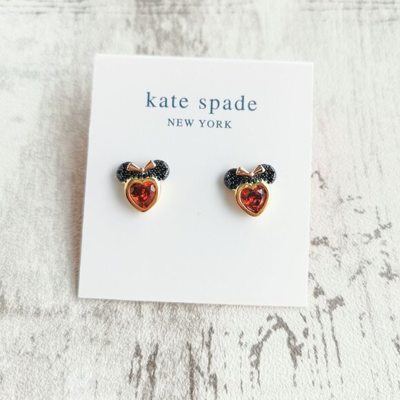 Kate Spade Jewelry - Kate Spade Gold Red Earrings - Disney Minnie Mouse